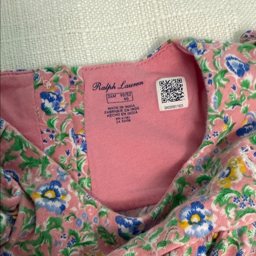 Ralph Lauren Pink Floral Baby Romper - Picture 3 of 3